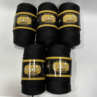 ( 5 adet ) Polyester Makrome İpi 1121 Siyah - Peria