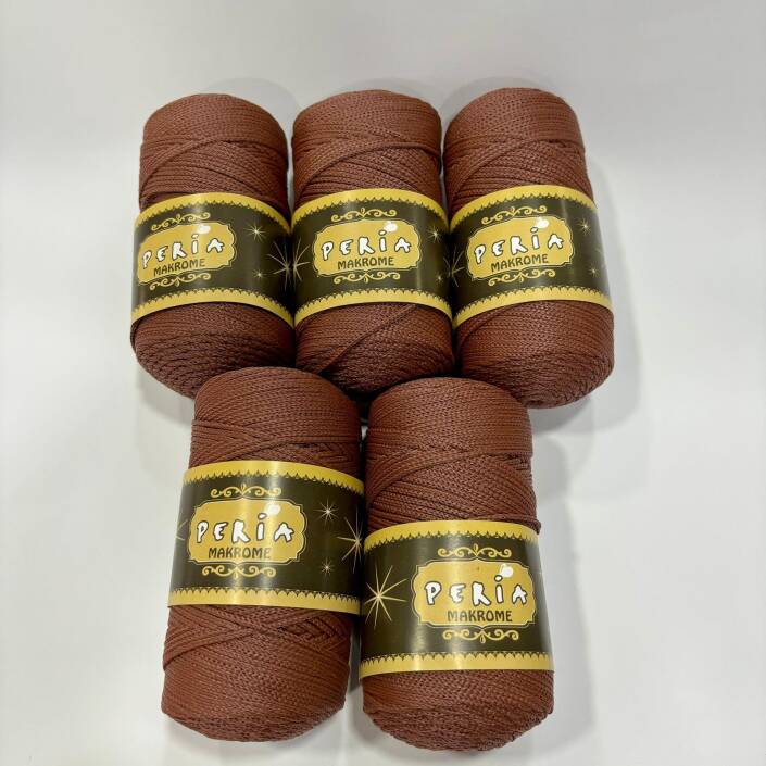 ( 5 adet ) Polyester Makrome İpi 12060 Koyu Tarçın - 1