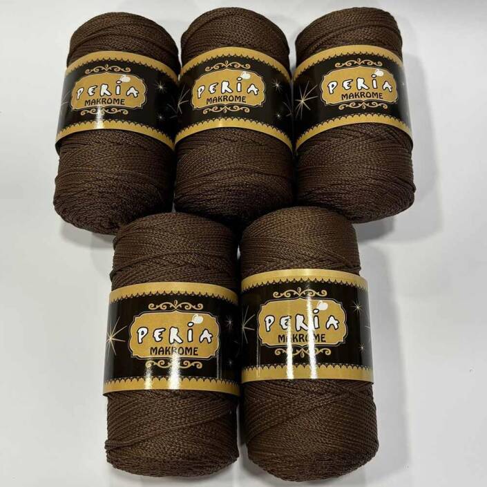 ( 5 adet ) Polyester Makrome İpi 12080 Kahverengi - 1