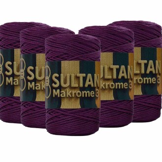 ( 5 adet ) Polyester Makrome İpi 160 Mürdüm - Sultan