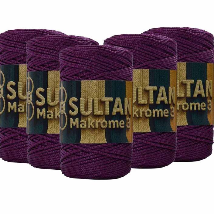 ( 5 adet ) Polyester Makrome İpi 160 Mürdüm - 1