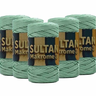 ( 5 adet ) Polyester Makrome İpi 171 Elma Yeşili - Sultan