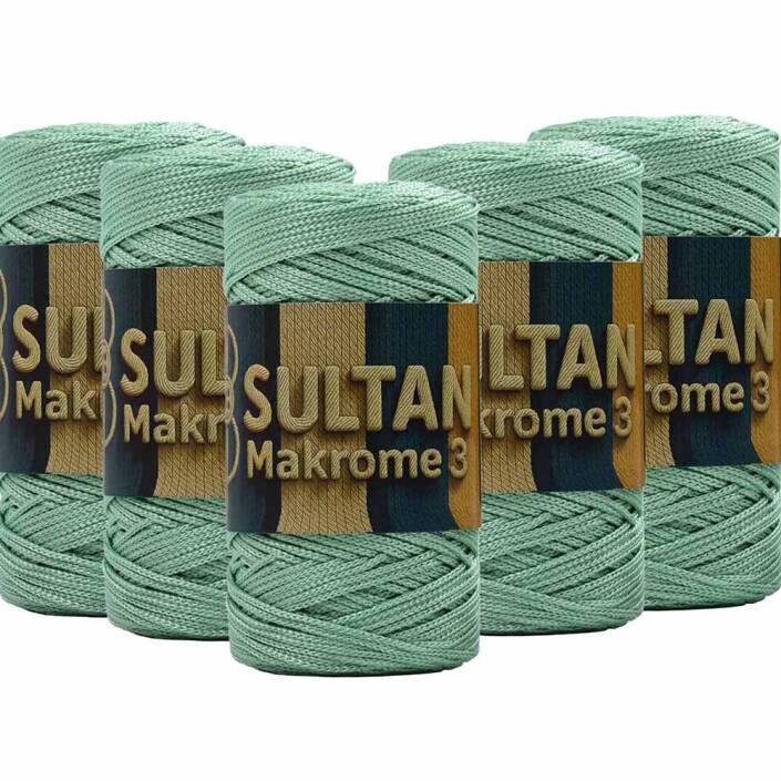 ( 5 adet ) Polyester Makrome İpi 171 Elma Yeşili - 1