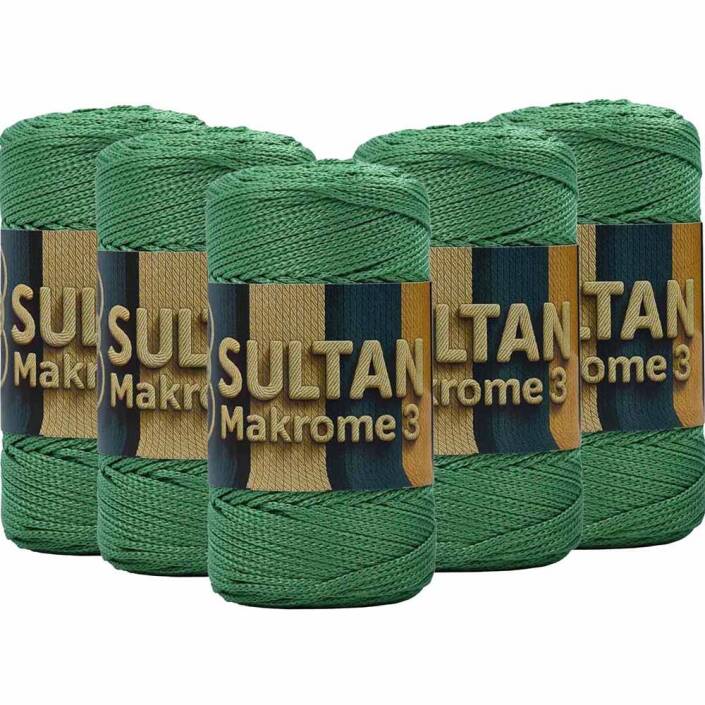 ( 5 adet ) Polyester Makrome İpi 172 Koyu Yeşil - 1