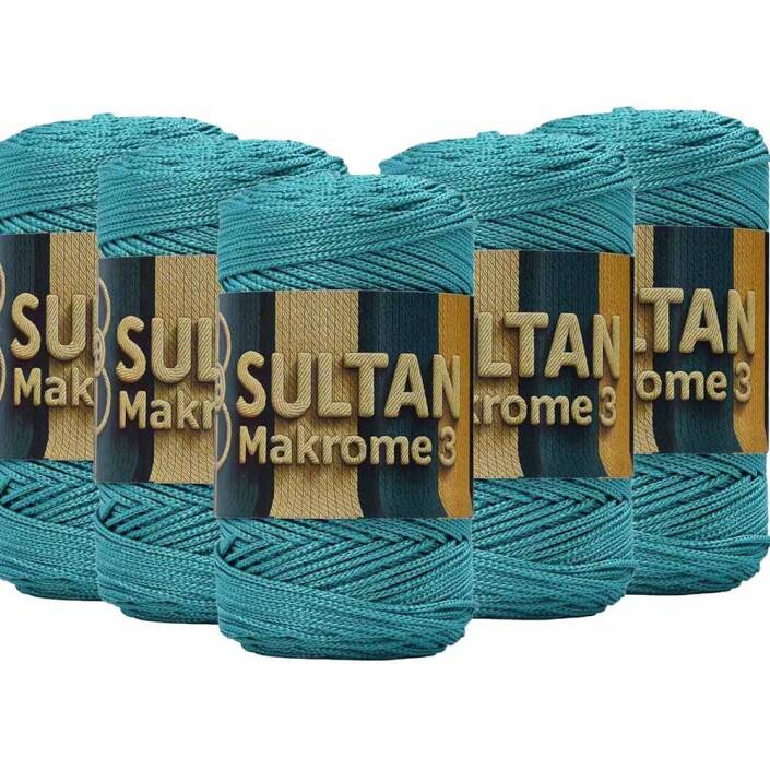 ( 5 adet ) Polyester Makrome İpi 173 Benetton Yeşili - 1