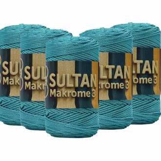 ( 5 adet ) Polyester Makrome İpi 173 Benetton Yeşili - Sultan