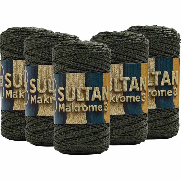 ( 5 adet ) Polyester Makrome İpi 193 Haki - 1