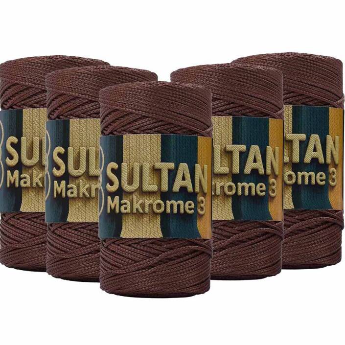 ( 5 adet ) Polyester Makrome İpi 200 Kahve - 1