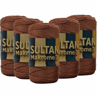 ( 5 adet ) Polyester Makrome İpi 203 Karamel - Sultan