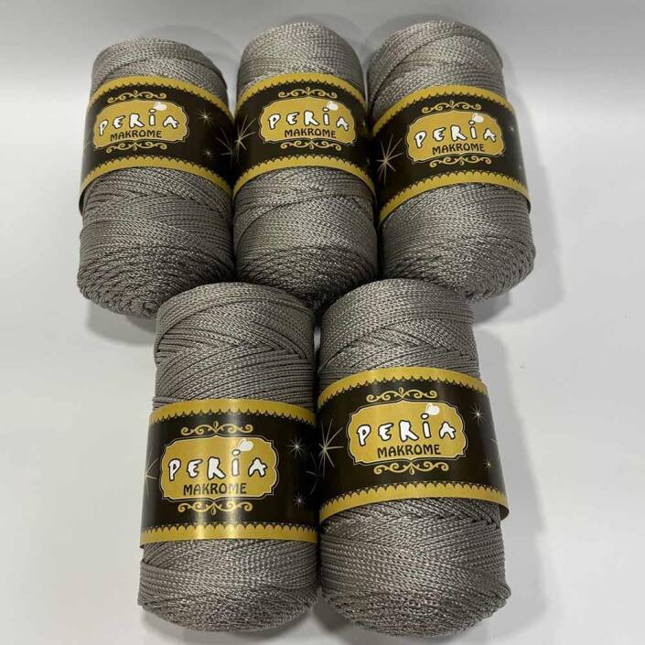 ( 5 adet ) Polyester Makrome İpi 2221 Gri - 1