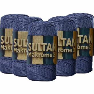 ( 5 adet ) Polyester Makrome İpi 236 Kot Mavi - Sultan