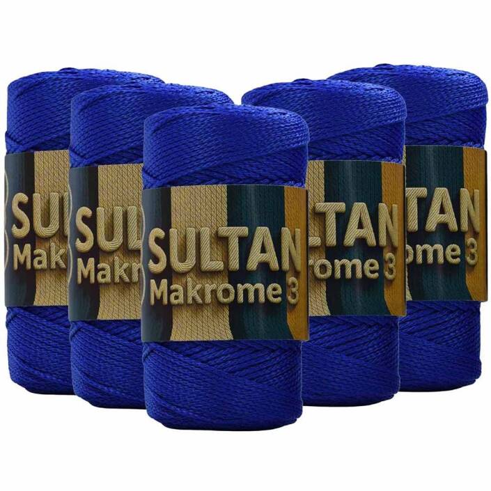 ( 5 adet ) Polyester Makrome İpi 252 Saks Mavi - 1