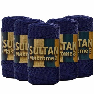 ( 5 adet ) Polyester Makrome İpi 262 Lacivert - Sultan