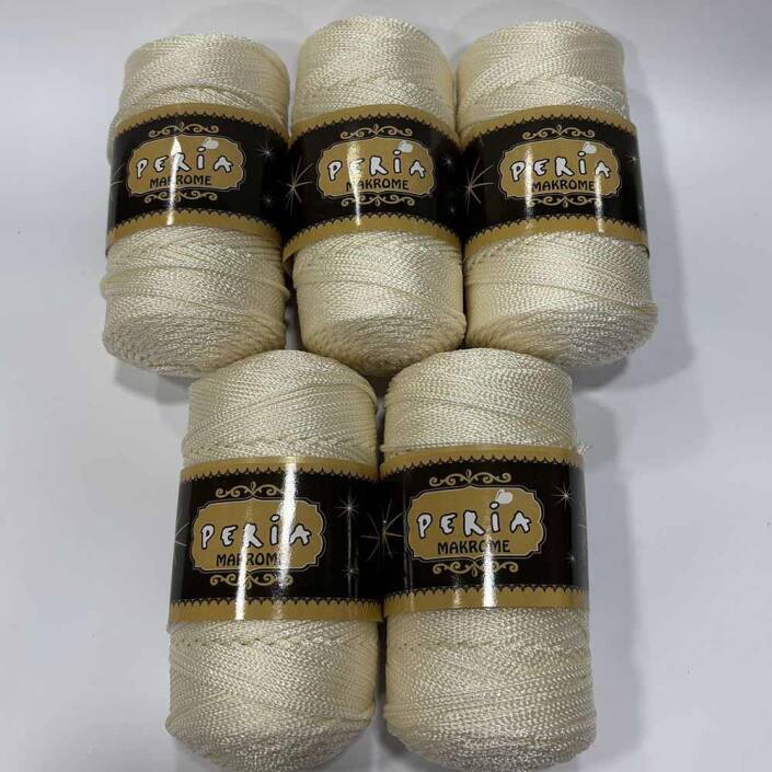 ( 5 adet ) Polyester Makrome İpi 271 Krem - 1