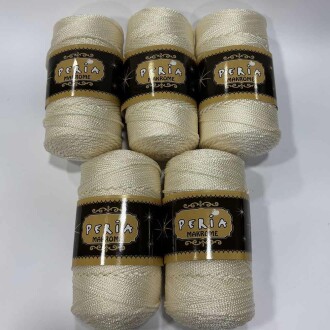 ( 5 adet ) Polyester Makrome İpi 271 Krem - Peria