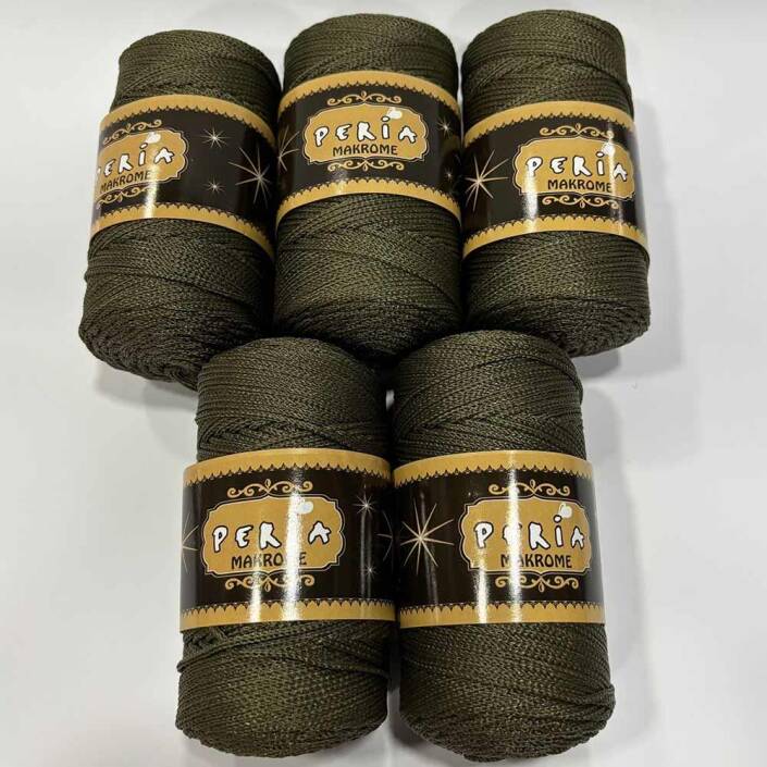 ( 5 adet ) Polyester Makrome İpi 2860 Haki - 1