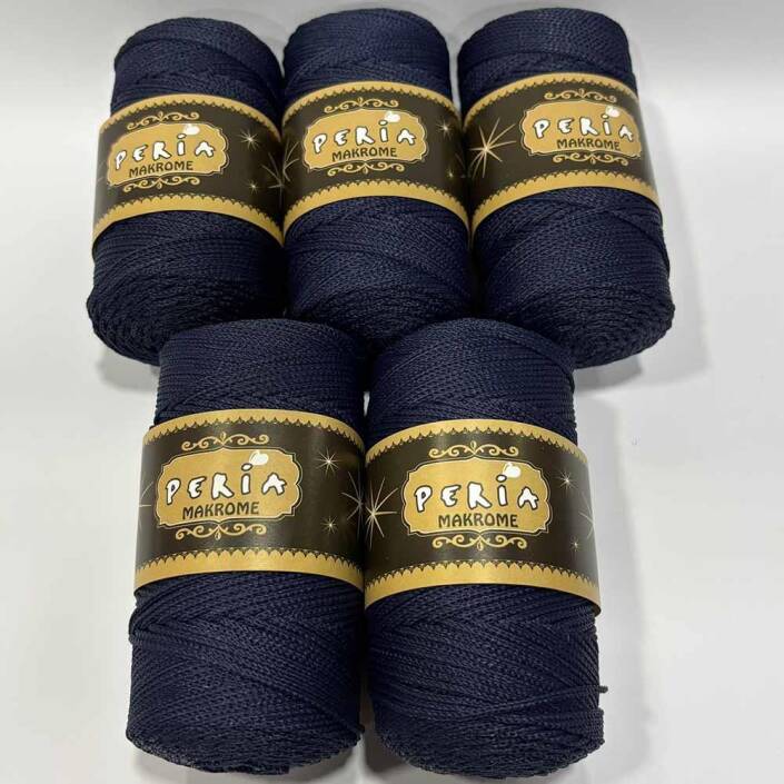 ( 5 adet ) Polyester Makrome İpi 370 lacivert - 1