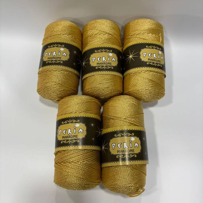 ( 5 adet ) Polyester Makrome İpi 520 Altın - 1