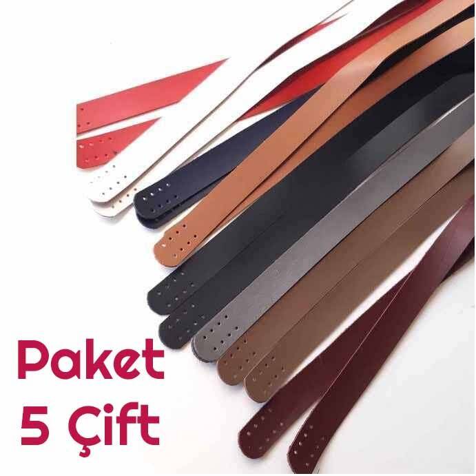 ( 5 Çift ) Suni Deri Çanta Sapı 70 Cm - 1