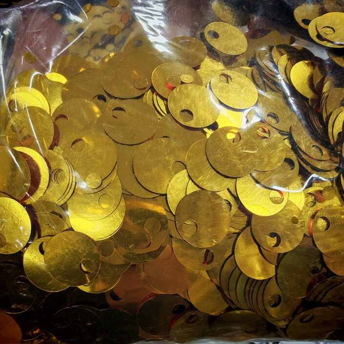 ( 500 Gram ) İthal Çanta Ve Supla Pulu 20 Mm Parlak Altın - 2