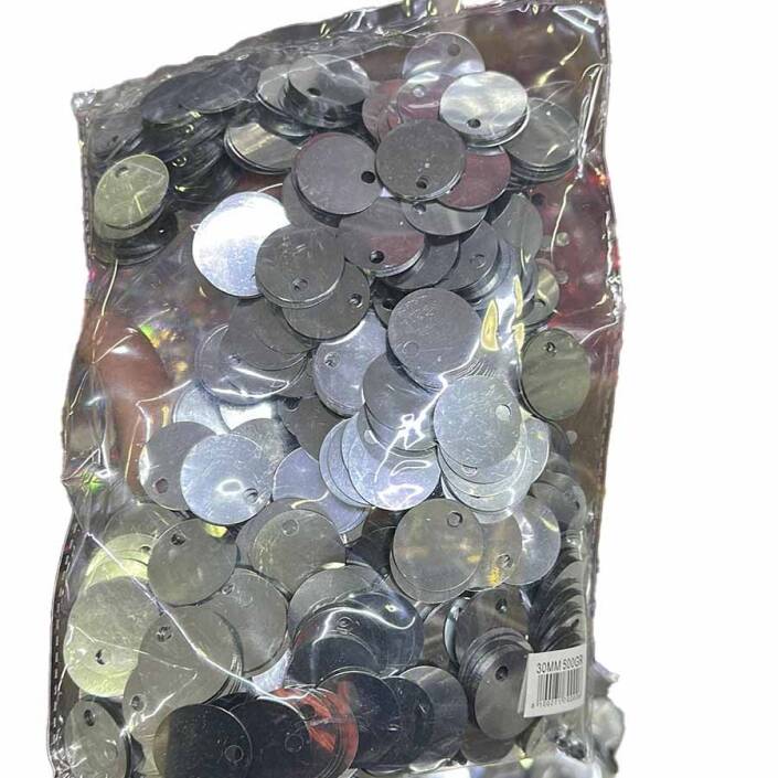 ( 500 Gram ) İthal Çanta Ve Supla Pulu 20 Mm Parlak Gümüş - 1