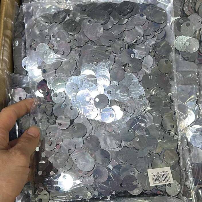 ( 500 Gram ) İthal Çanta Ve Supla Pulu 20 Mm Parlak Gümüş - 2