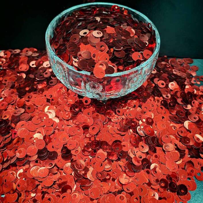 ( 500 Gram ) İthal Patik Pulu 10 Mm Kırmızı - 1