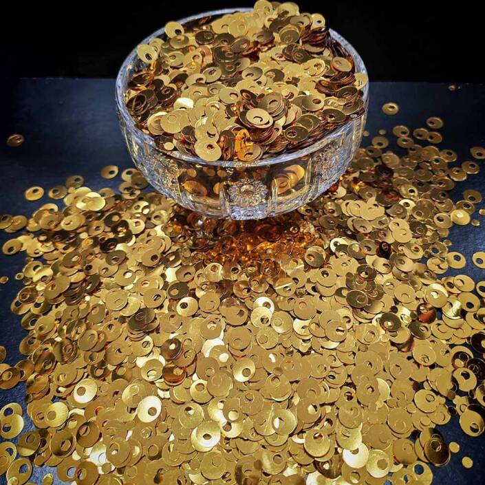 ( 500 Gram ) İthal Patik Pulu 10 Mm Parlak Altın - 1