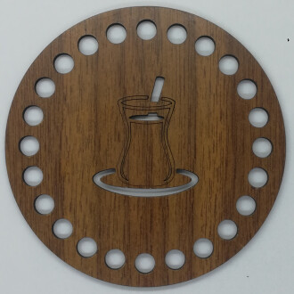Ahşap Bardak Altlığı Çay Bardak Model - 1