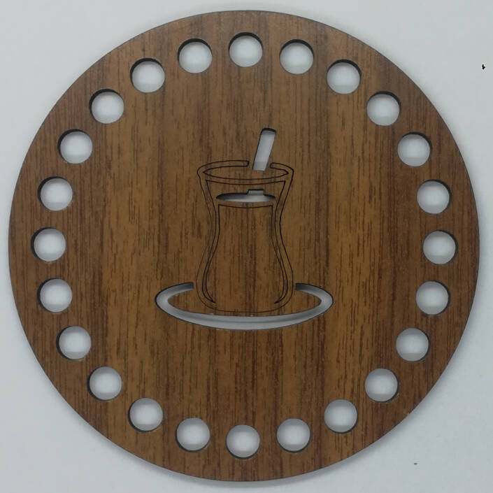 Ahşap Bardak Altlığı Çay Bardak Model - 1