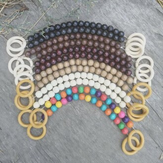 Ahşap Boncuklu Çanta Sapı AT50 ( 1 Çift ) - Orivyum