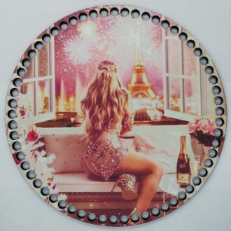 Ahşap Çanta Plakası 7041 Evden Paris Manzarası - Orivyum