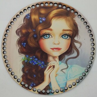 Ahşap Çanta Plakası 7054 Mavi Gözlü Kız - Orivyum