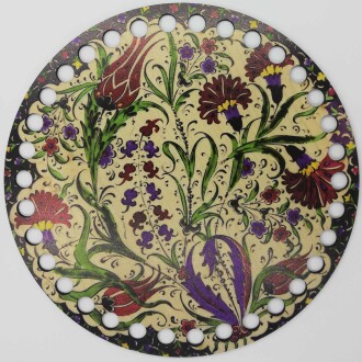 Ahşap Çanta Plakası 7240 Ebru Lale - Orivyum