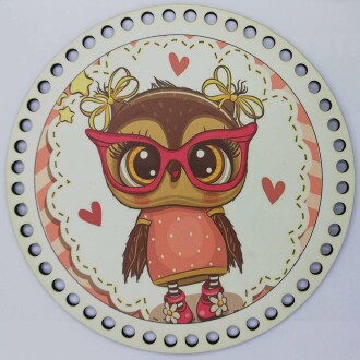 Ahşap Çanta Plakası 7244 Gözlüklü Baykuş - Orivyum