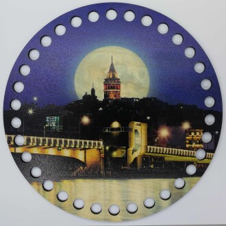 Ahşap Çanta Plakası 7262 Galata - Orivyum