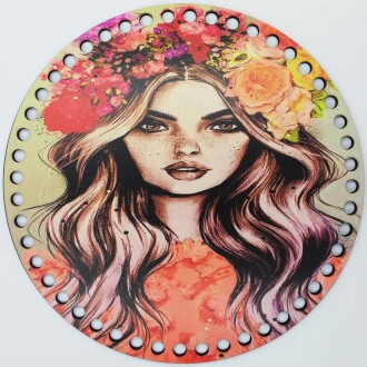 Ahşap Çanta Plakası 7264 Güllü Kız - Orivyum