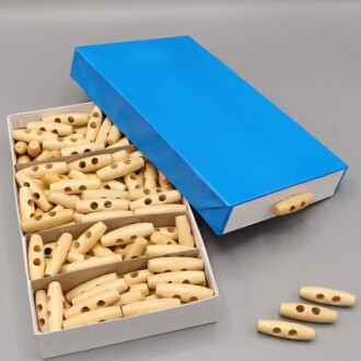 Ahşap Çoban Düğmesi Beyaz - Orivyum