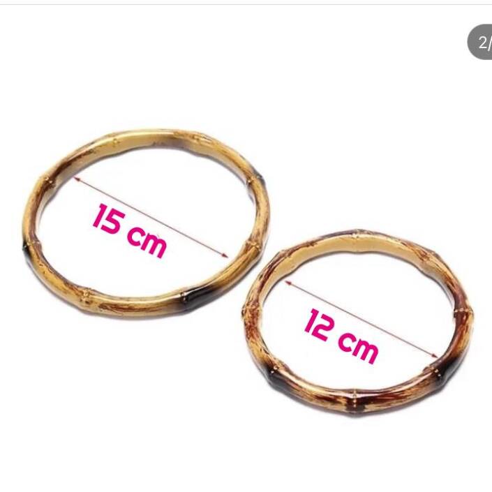 Ahşap Görünümlü Akrilik Çanta Sap 15 Cm Ham Renk ( AA99 ) - 3