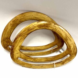 Bambu Görünümlü Plastik Çanta Sap Elips AA01 Ham Renk - Orivyum