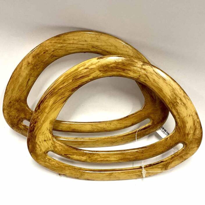 Bambu Görünümlü Plastik Çanta Sap Elips AA01 Ham Renk - 1