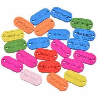 Ahsap Handmade Düğme Renkli 10 Adet Oval - Orivyum