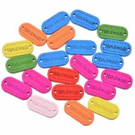 Ahsap Handmade Düğme Renkli 10 Adet Oval - 1
