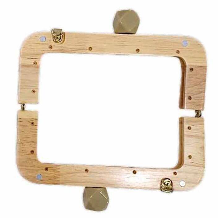 Ahşap Mıknatıslı Çanta Bursu Dikdörtgen ALT200 Bej - 2