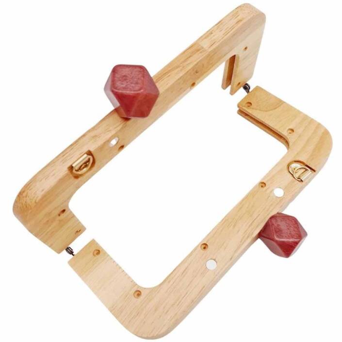 Ahşap Mıknatıslı Çanta Bursu Dikdörtgen ALT200 Bordo - 2