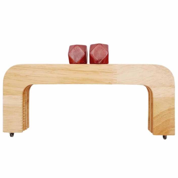 Ahşap Mıknatıslı Çanta Bursu Dikdörtgen ALT200 Bordo - 1