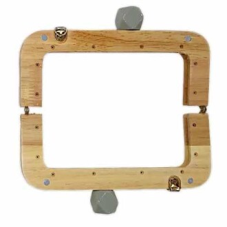 Ahşap Mıknatıslı Çanta Bursu Dikdörtgen ALT200 Gri - 2