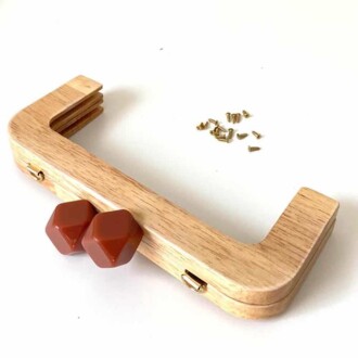 Ahşap Mıknatıslı Çanta Bursu Dikdörtgen ALT200 Kahverengi - Orivyum