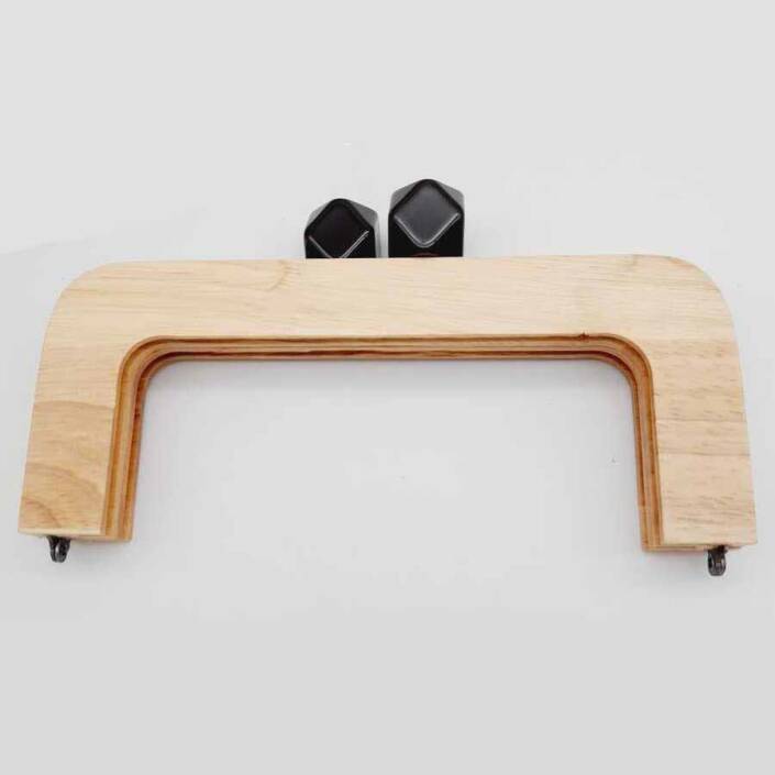 Ahşap Mıknatıslı Çanta Bursu Dikdörtgen ALT200 Kahverengi - 2