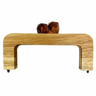 Ahşap Mıknatıslı Çanta Bursu Dikdörtgen ALT200 Kehribar - Orivyum